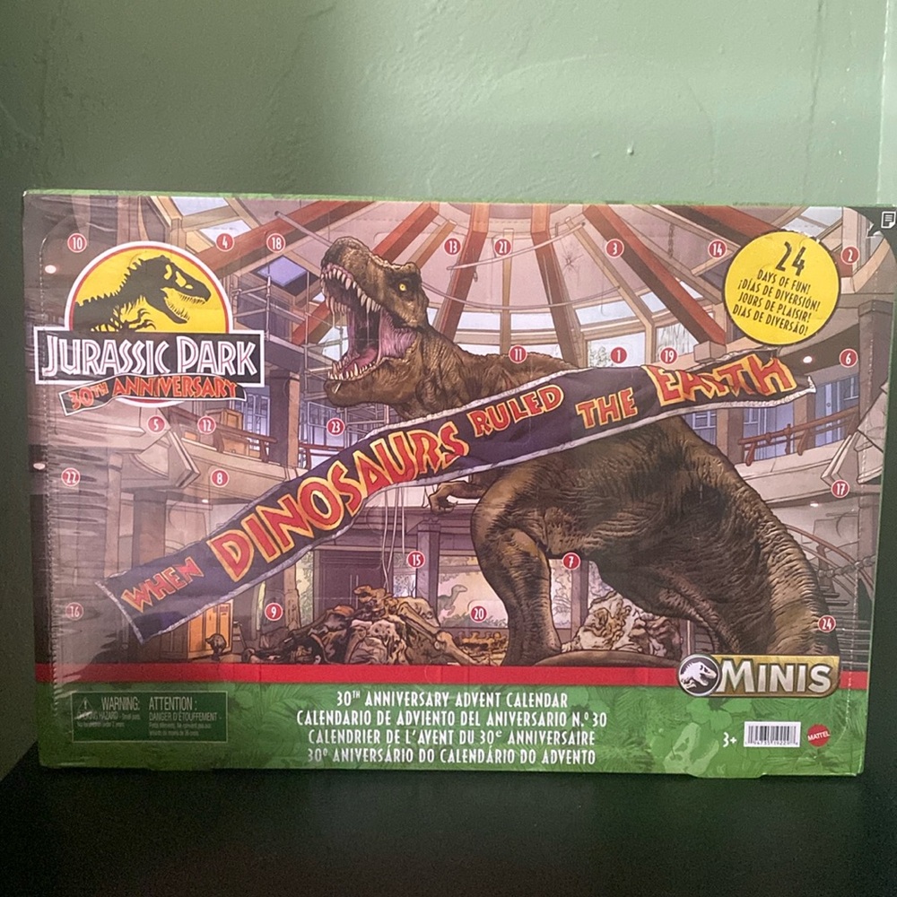 Mattel Jurassic Park 24 Days Christmas Advent Calendar Dinosaur NIB